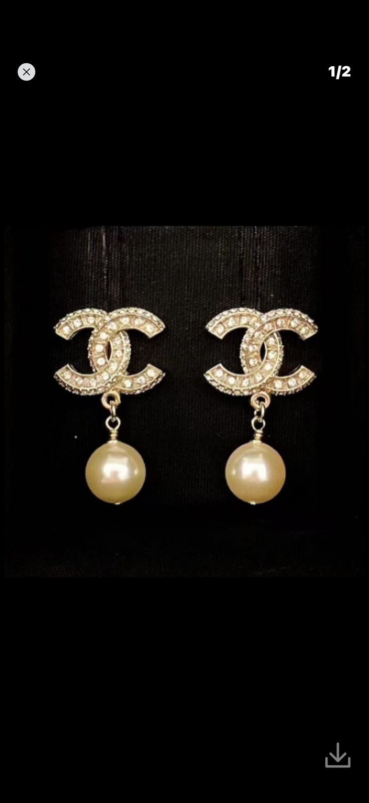 CH - CC Crystal Faux Pearl Drop Earrings - Saadstore