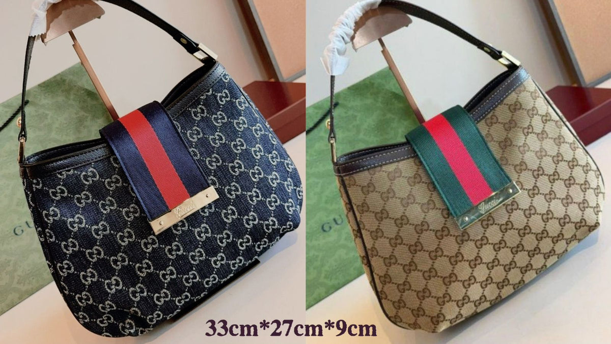 GG New Ladies Web Hobo Bag 33cm - Saadstore