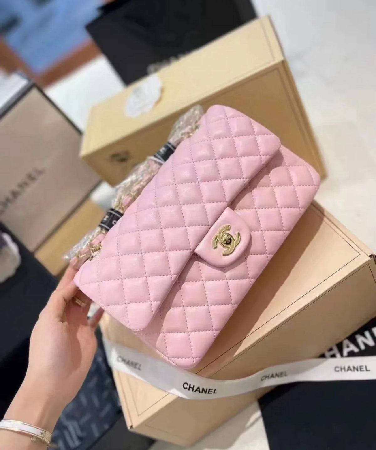 CH Quilted Jumbo Double Flap Bag