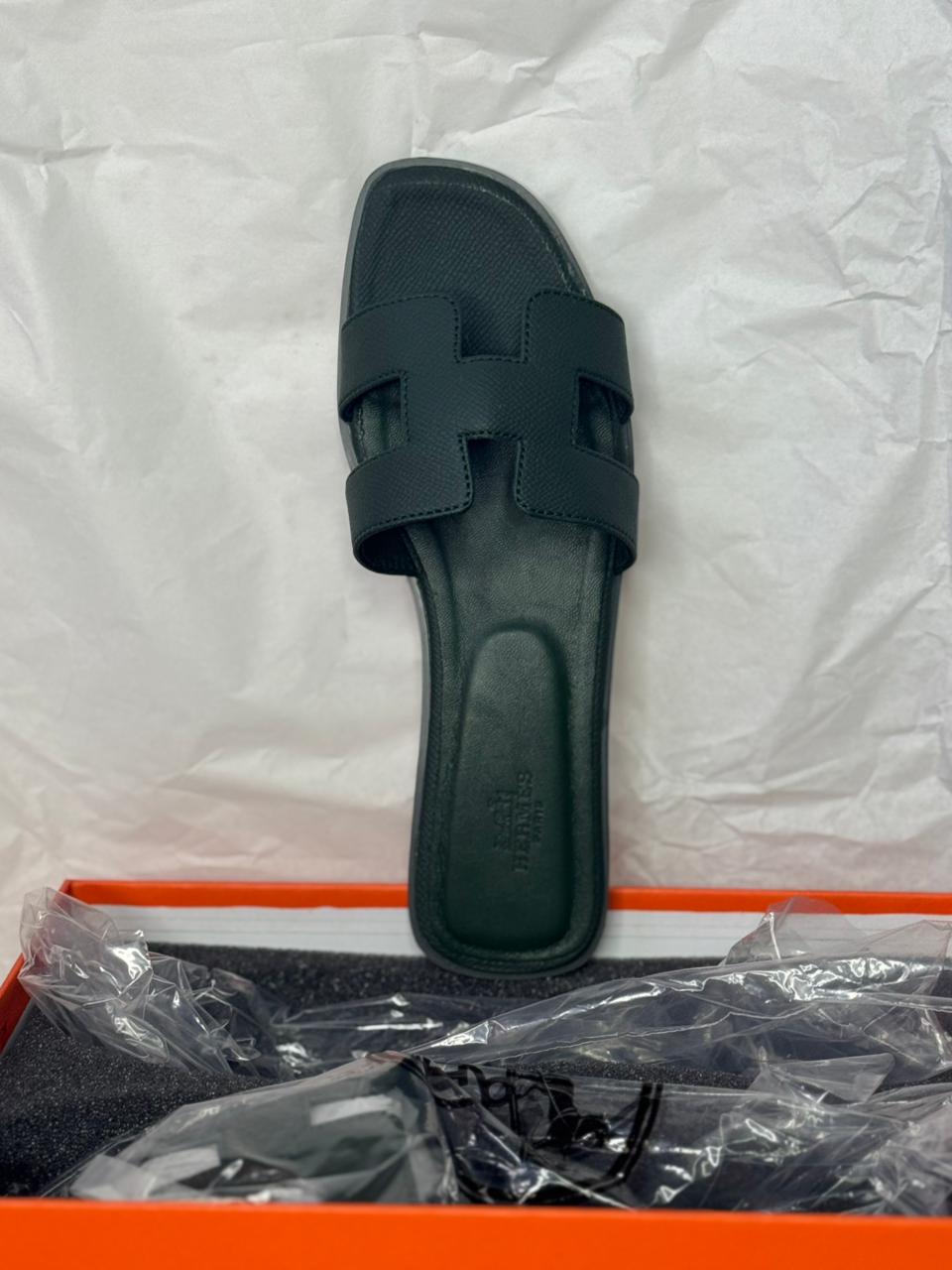 Leather Flat Slippers For Ladies