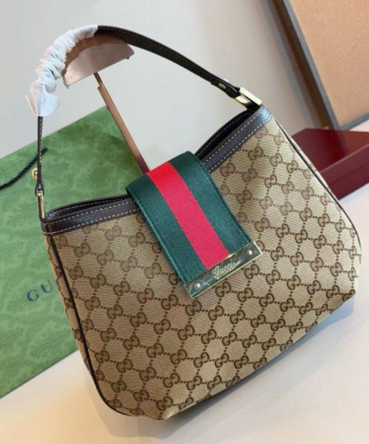 GG New Ladies Web Hobo Bag 33cm - Saadstore