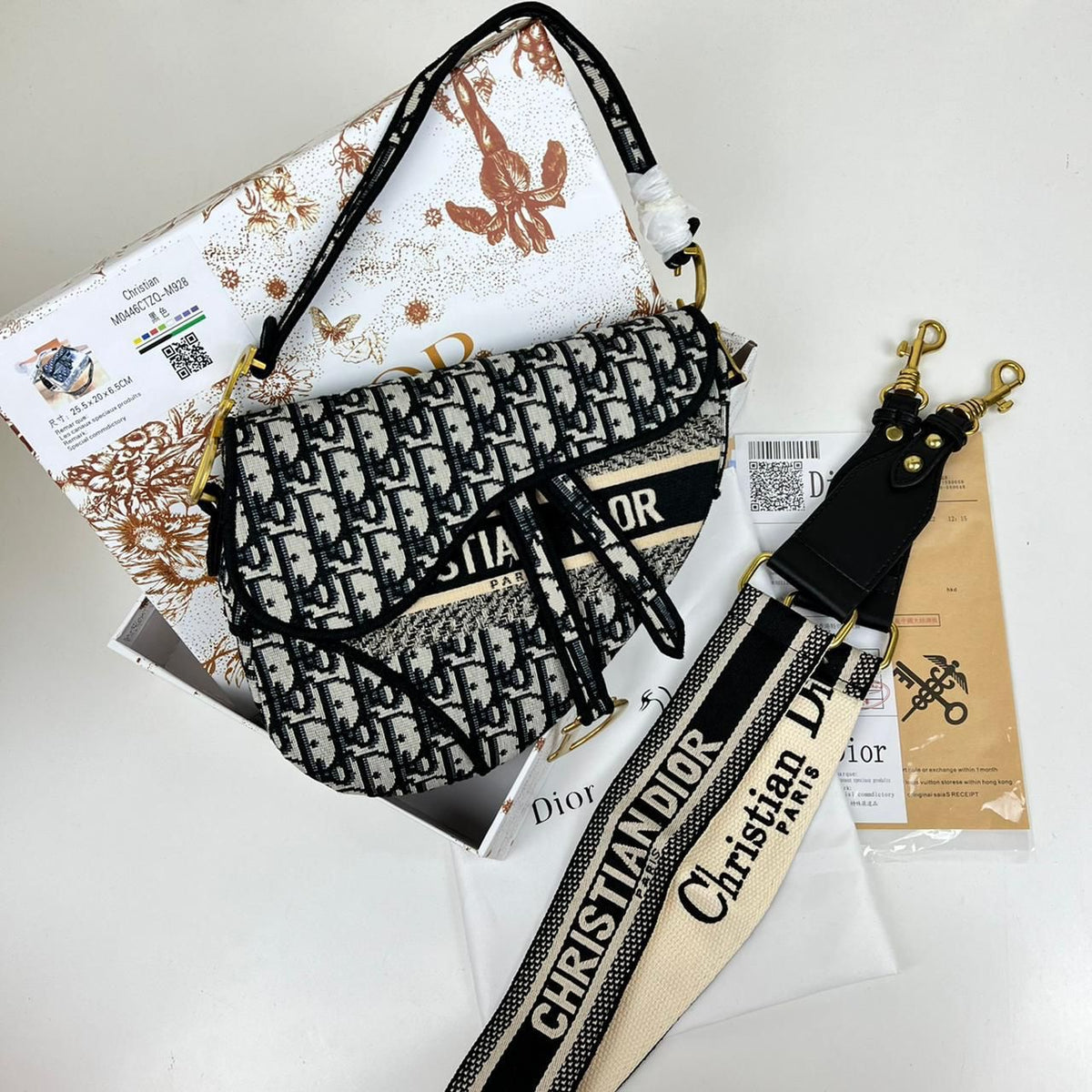 𝐂𝐑𝐒𝐓 𝐃 Oblique Embroidered Saddle Bag - Saadstore