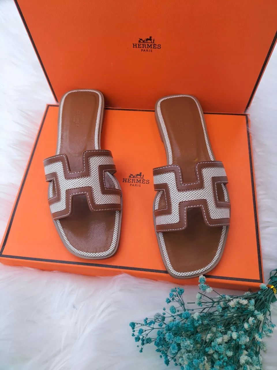 Leather Flat Slippers For Ladies