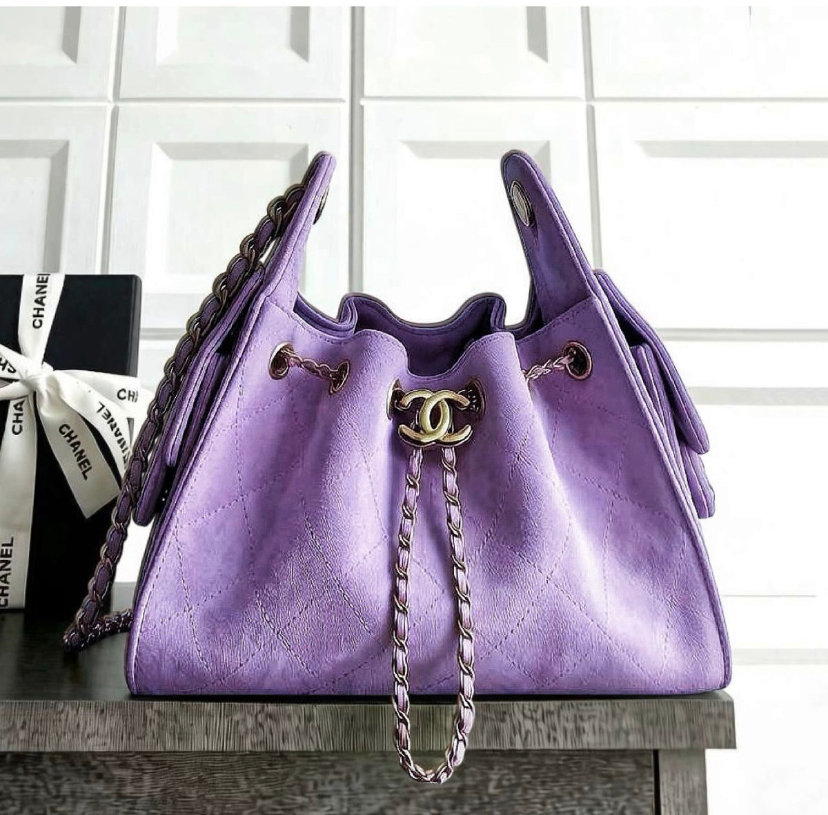 CH 25 Hobo Bag In Suede Leather - Saadstore
