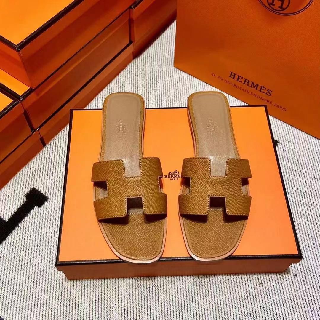 Leather Flat Slippers For Ladies