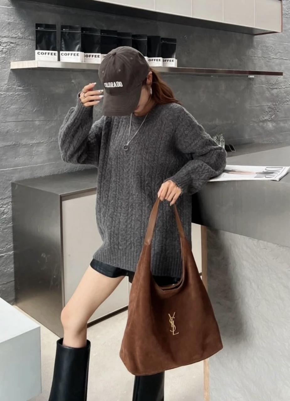 Bucket Bag In Suede Leather With Pouch By YSL - Saadstore