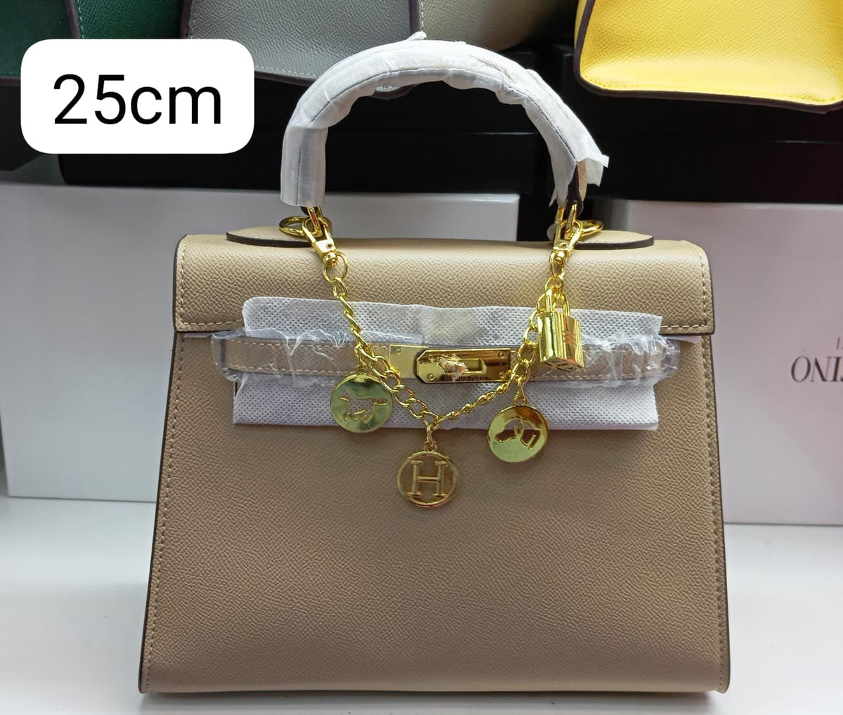 H Sellier Bag in Epsom Leather With Gold Hardware 25cm - Saadstore