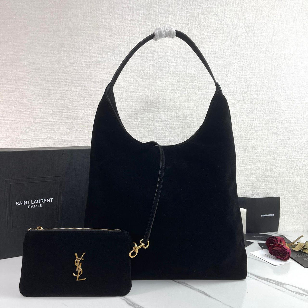 Bucket Bag In Suede Leather With Pouch By YSL - Saadstore