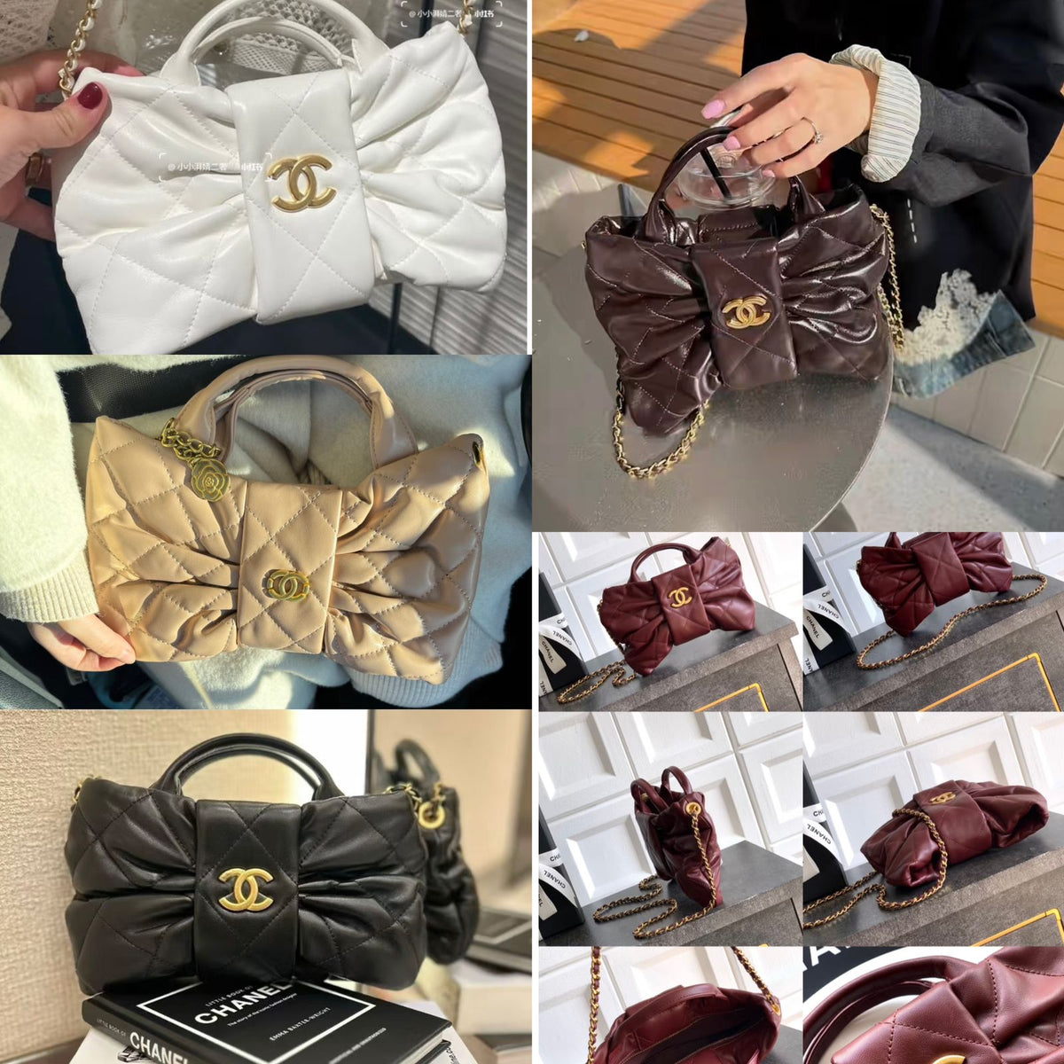 CH Medium Leather Bow Bag - Saadstore