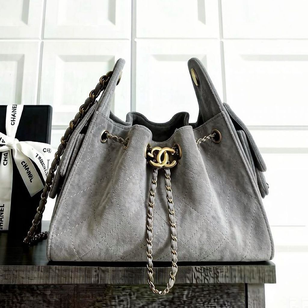CH 25 Hobo Bag In Suede Leather - Saadstore