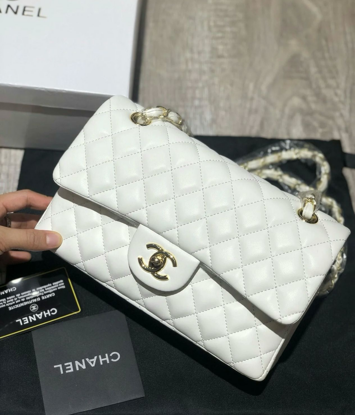 CH Quilted Jumbo Double Flap Bag