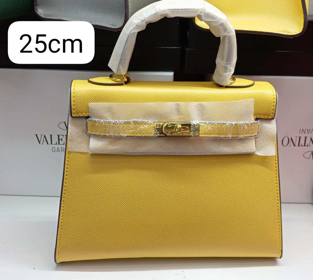 H Sellier Bag in Epsom Leather With Gold Hardware 25cm - Saadstore