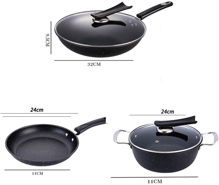 Kitchen Cookware Set (Black) - Saadstore