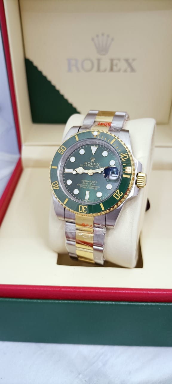 Automatic Submarine Two Tone Silver & Gold Watch 41mm - Saadstore
