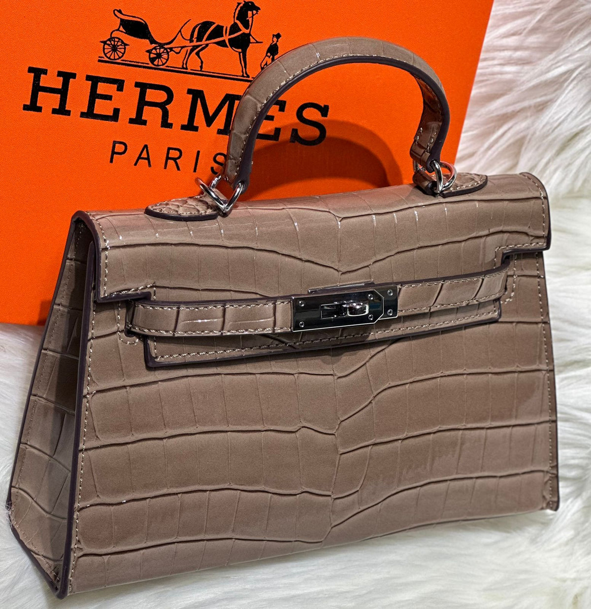 H Mini Crocodile & Alligator Bag 22cm - Saadstore