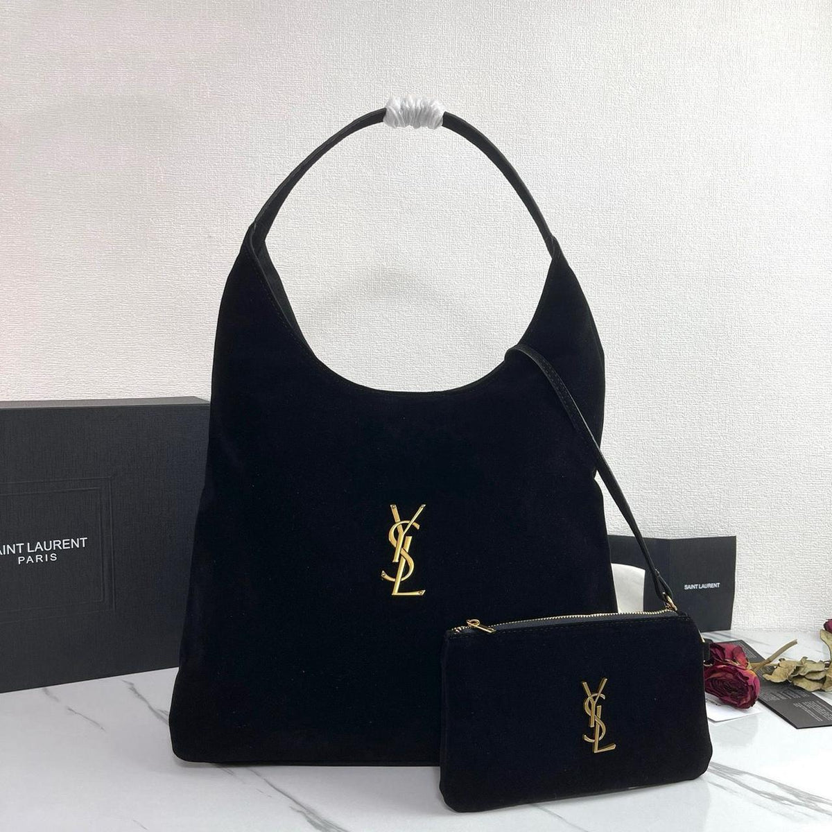 Bucket Bag In Suede Leather With Pouch By YSL - Saadstore