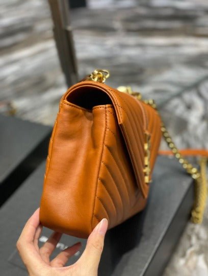 𝐒𝐍𝐓 𝐋𝐀𝐑𝐍𝐓 Saint Paris Black Matelasse Leather Large College Cassandre Flap Bag - Saadstore