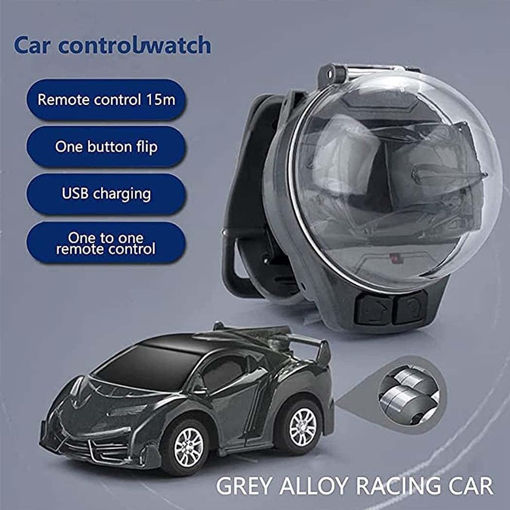 Watch Remote Control Car Toy, 2023 Mini Cartoon RC Car Analog Watch, 2.4G Long Distance Infrared Remote Control Sensing Model Car Toys, Racing Car Watch - Saadstore