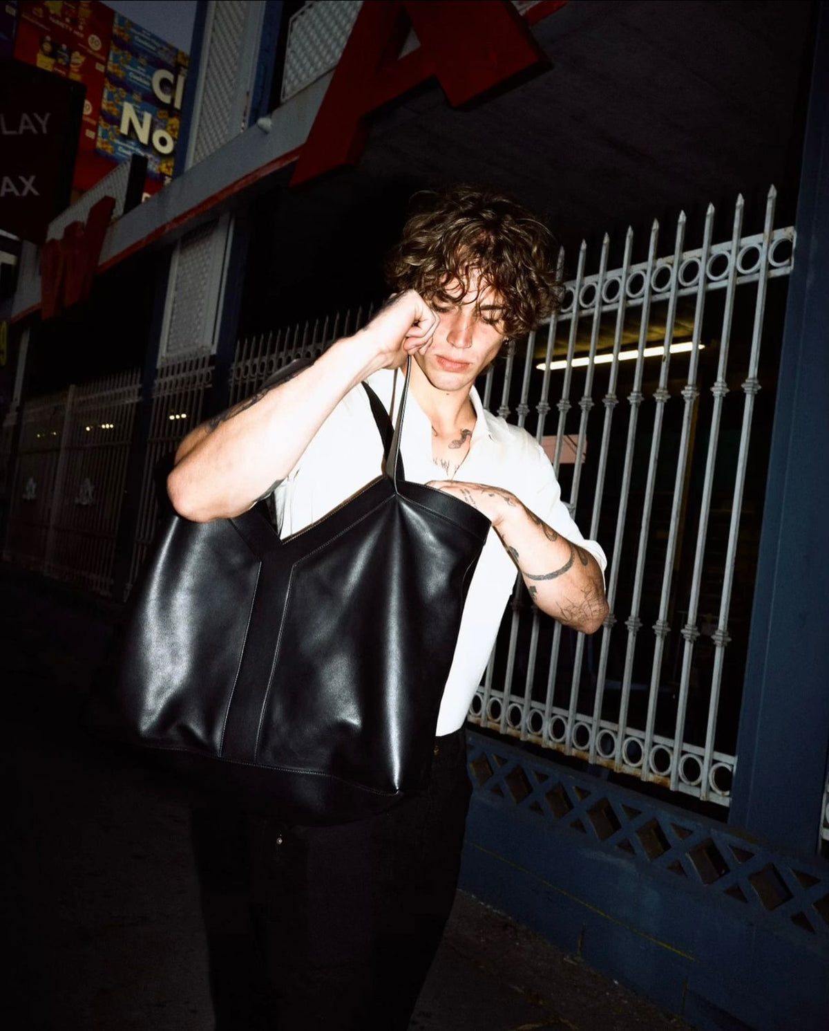 Y Tote Bag In Calf Leather By YSL - Saadstore