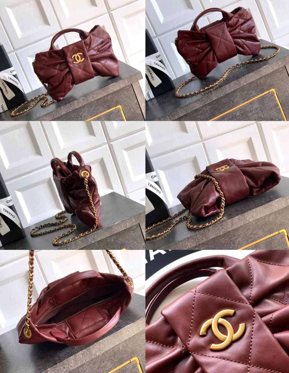 CH Medium Leather Bow Bag - Saadstore
