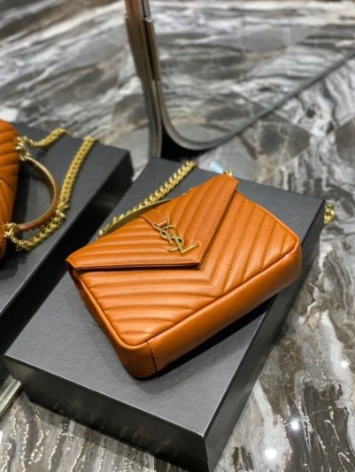 𝐒𝐍𝐓 𝐋𝐀𝐑𝐍𝐓 Saint Paris Black Matelasse Leather Large College Cassandre Flap Bag - Saadstore