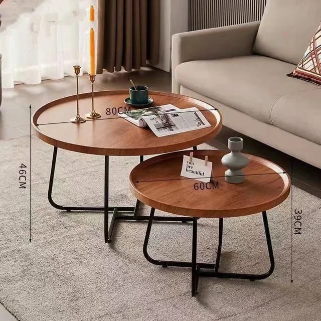 Minimalist Round Coffee Table Set - Saadstore
