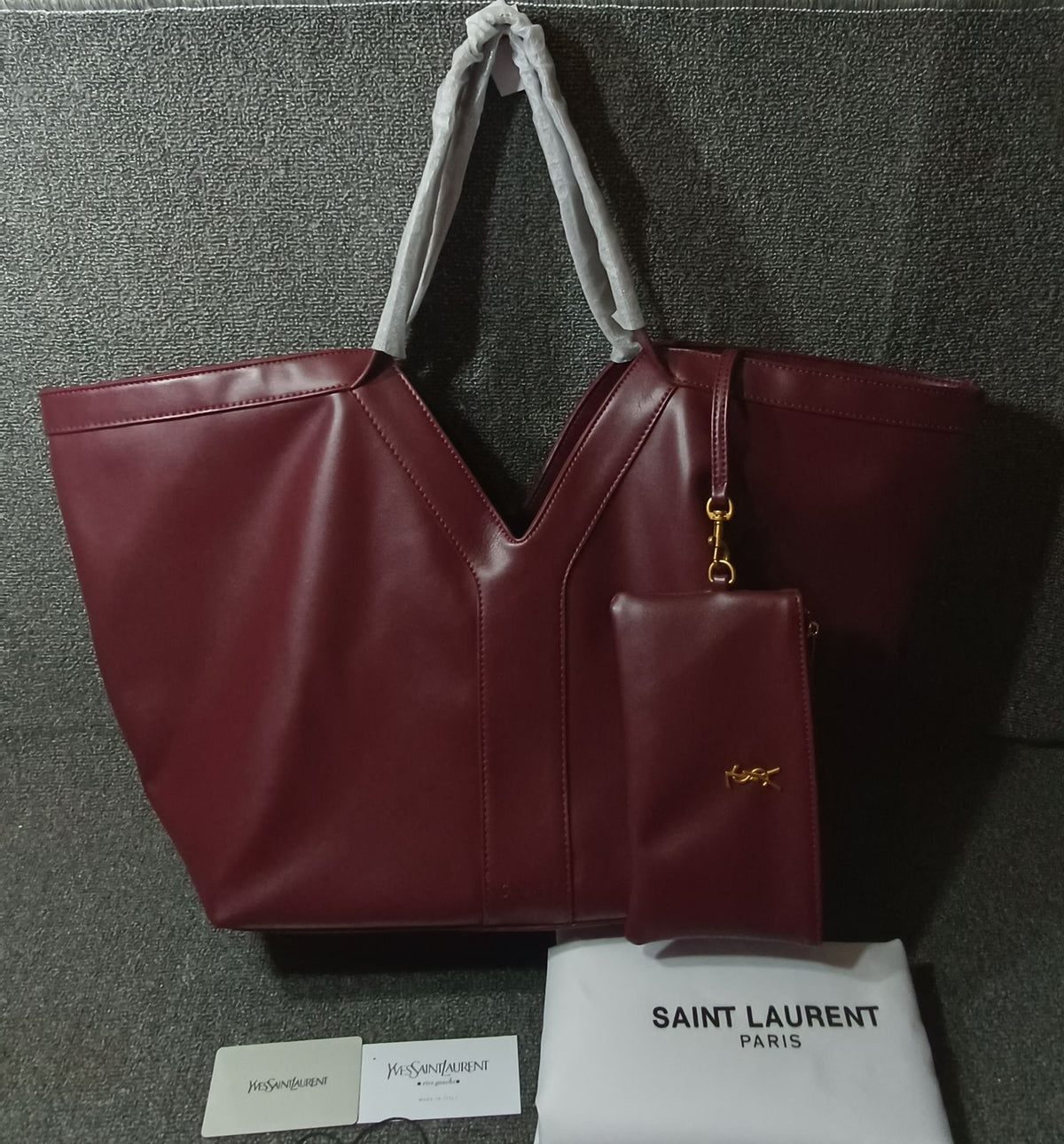 Y Tote Bag In Calf Leather By YSL - Saadstore