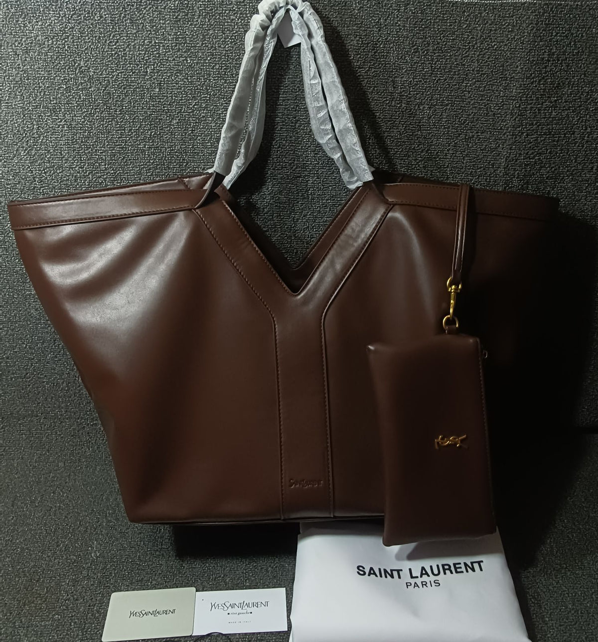 Y Tote Bag In Calf Leather By YSL - Saadstore