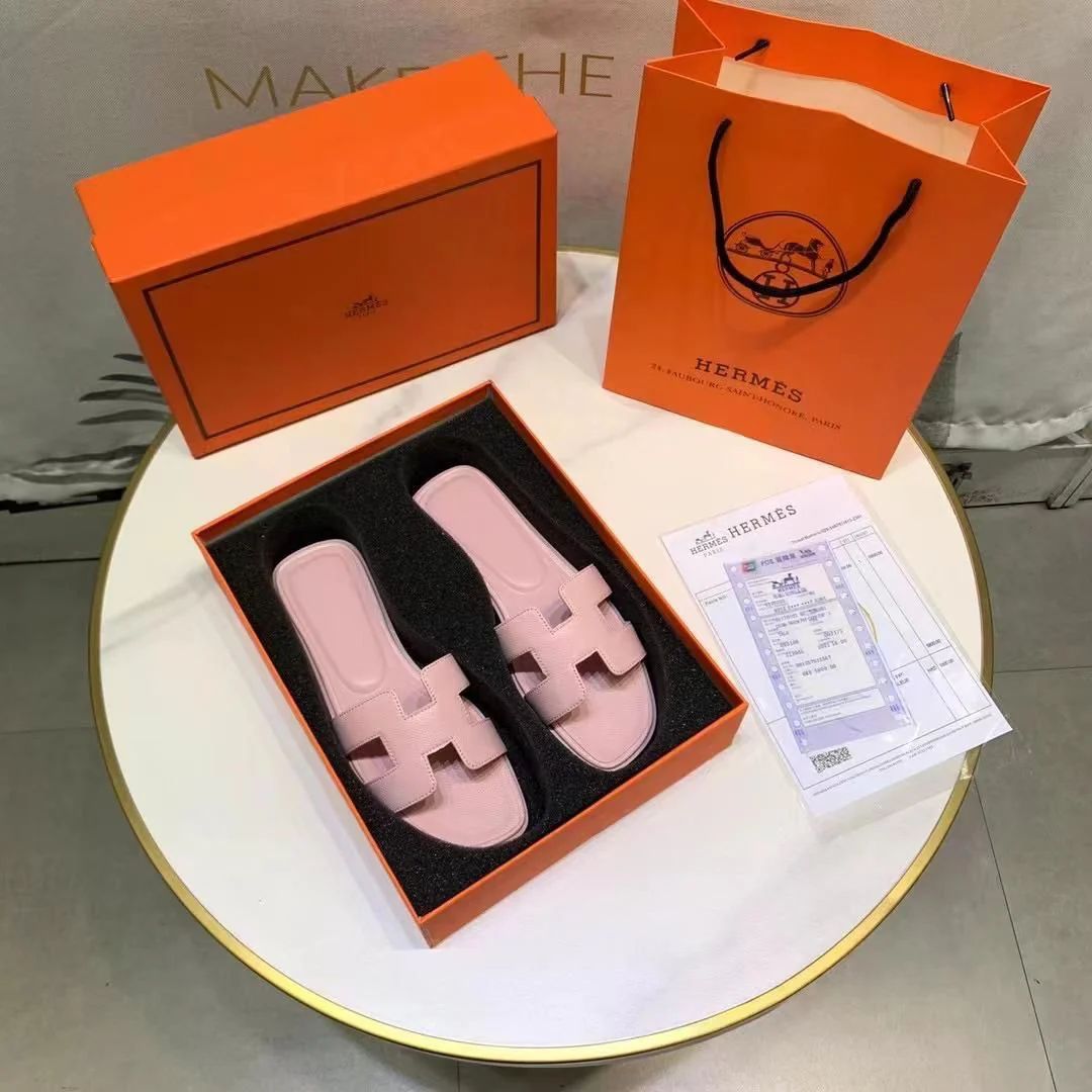 Leather Flat Slippers For Ladies