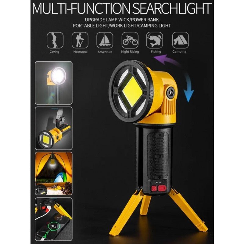 Multifunctional Searchlight, Powerful LED Chip, Adjustable Brightness, and Versatile Light Modes for Exceptional Visibility - Saadstore