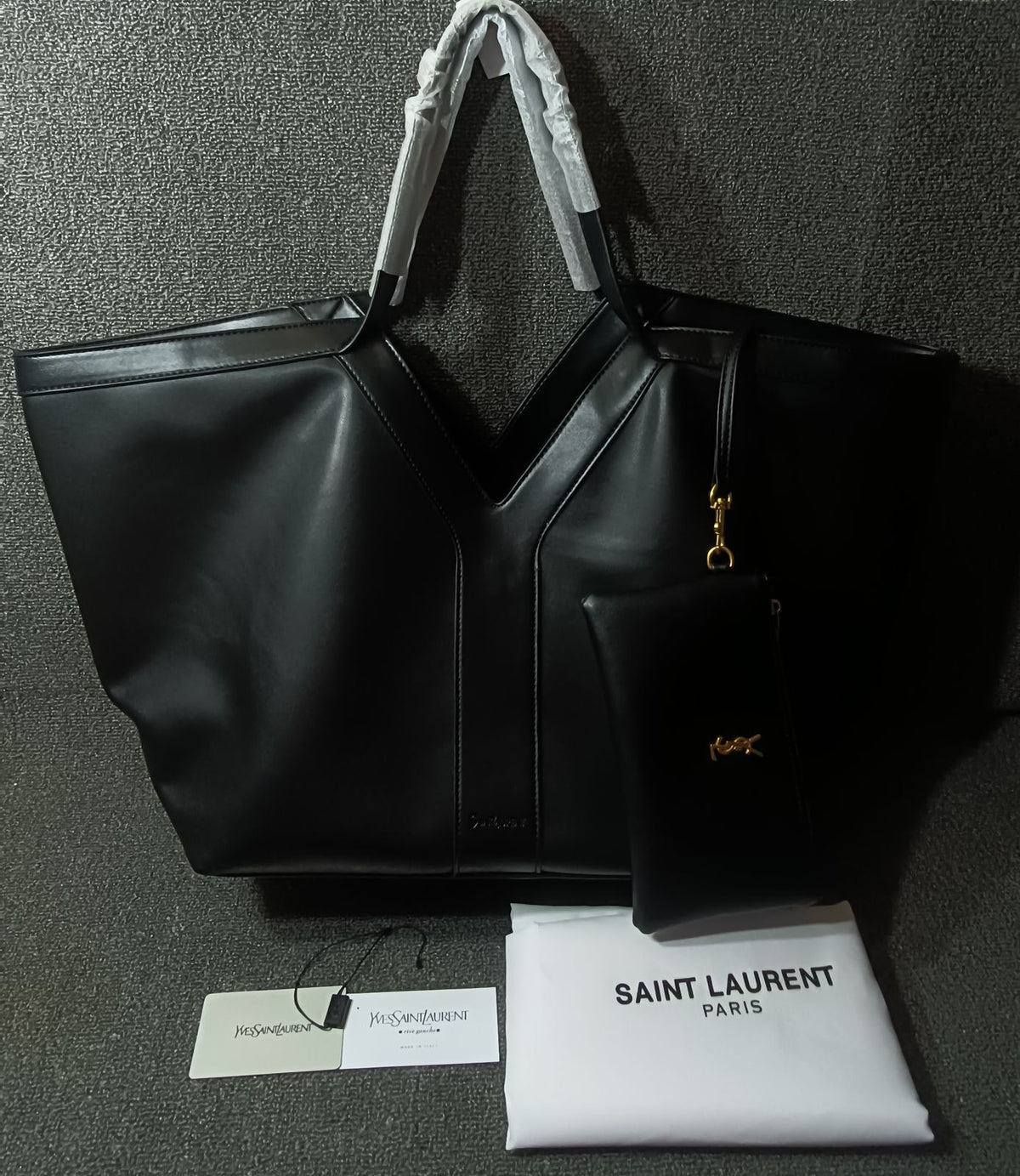 Y Tote Bag In Calf Leather By YSL - Saadstore
