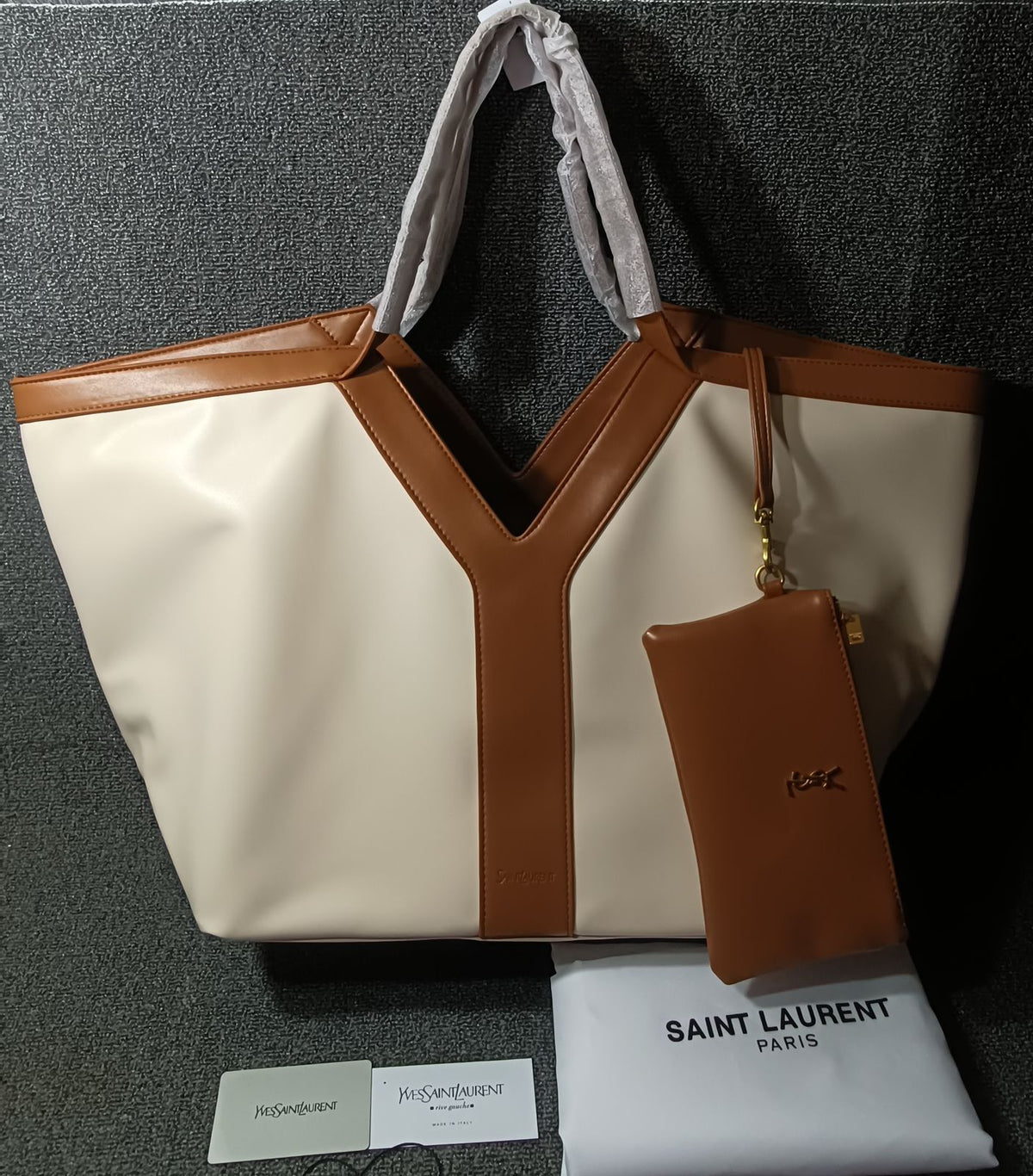 Y Tote Bag In Calf Leather By YSL - Saadstore