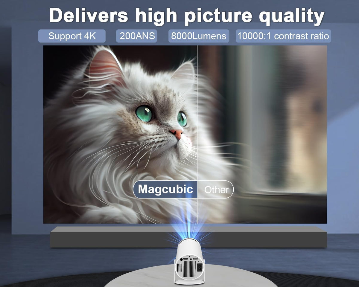Portable Projector: Your Perfect Home, Office, and Outdoor Entertainment Companion! 6M Warranty - Saadstore
