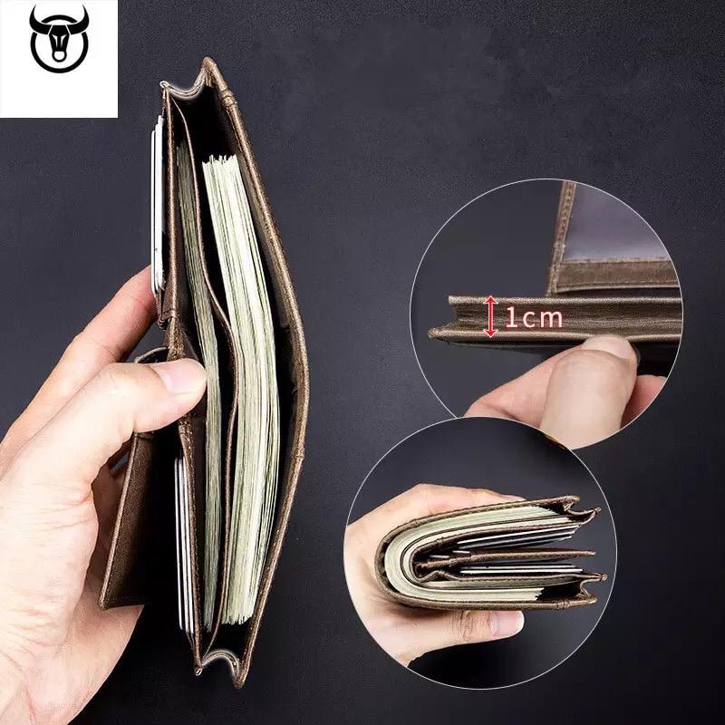 BULLCAPTAIN Men's Wallet Zipper Wallet