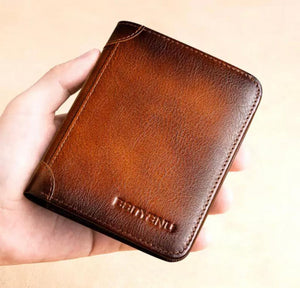 Genuine Leather Male Purse Card Holder Wallet Men