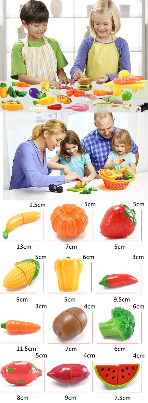 Cutting Play Food Toy for Kids Kitchen