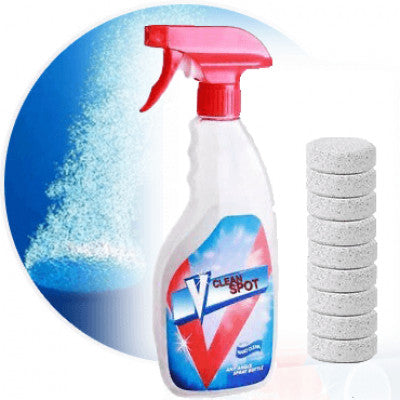Deep Cleaning In Bathrooms And Kitchens Tablets with spray bottle