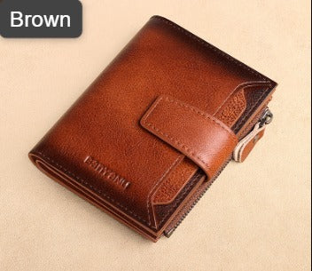 Men's Genuine Leather Wallet RFID Blocking Wallet