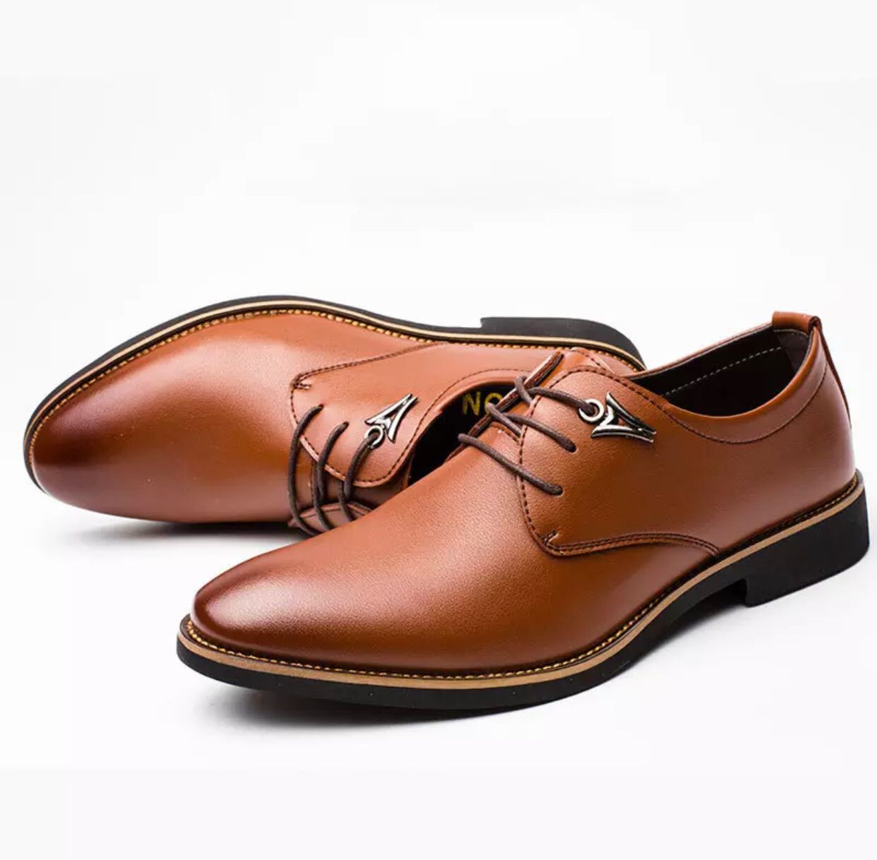 Lace Up Flats Casual Leather Business Dress Formal Shoes