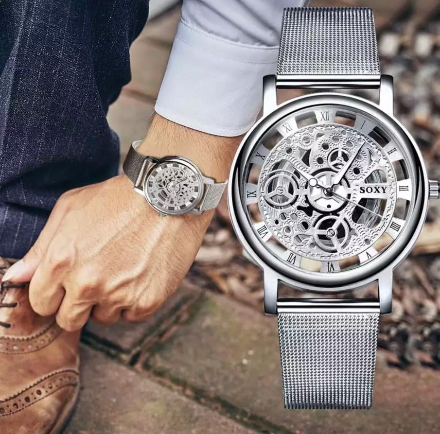 Watch men's Fashion Business Skeleton Watch