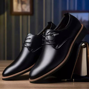 Lace Up Flats Casual Leather Business Dress Formal Shoes