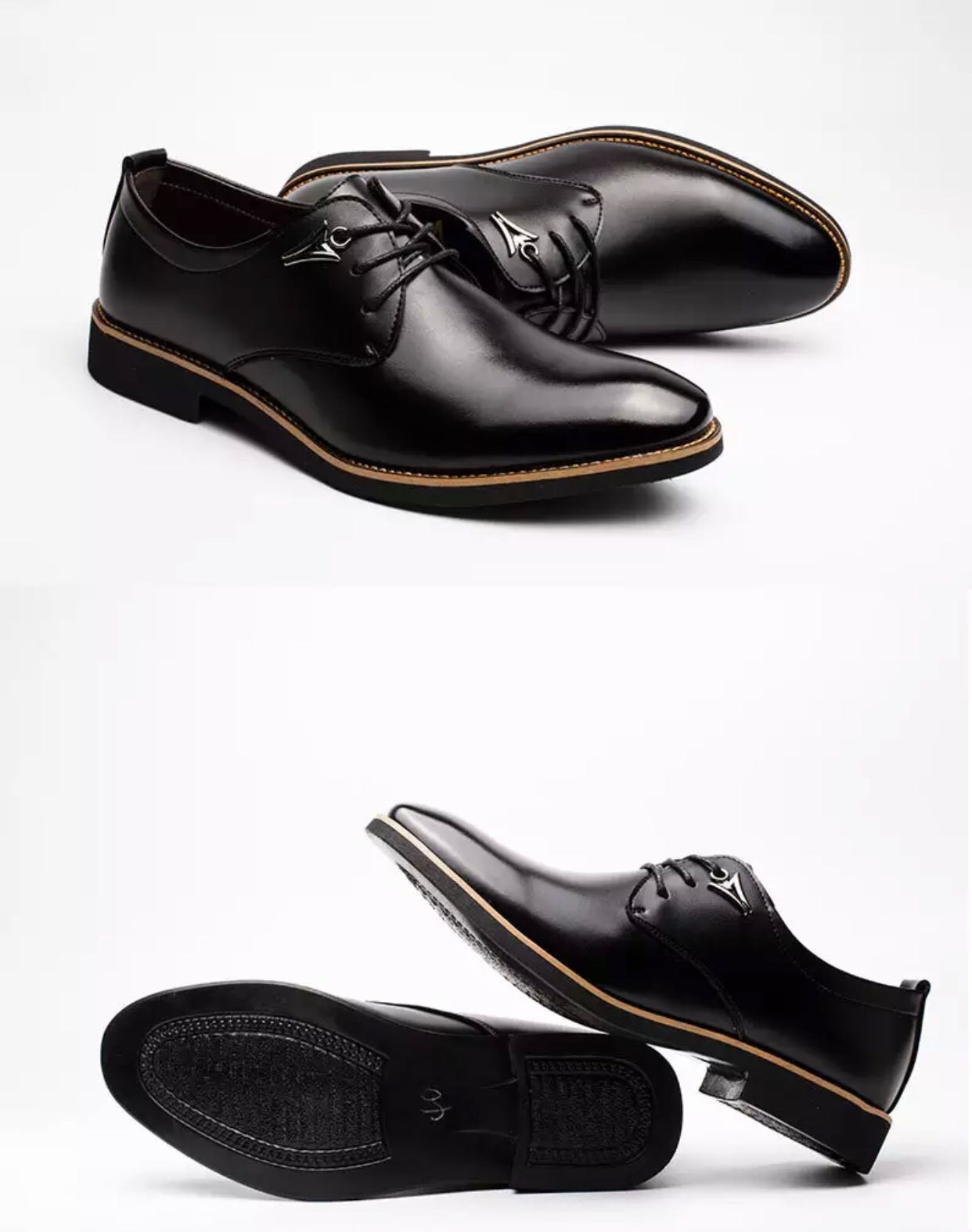 Lace Up Flats Casual Leather Business Dress Formal Shoes