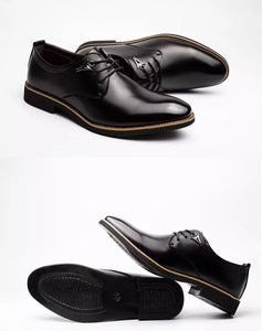 Lace Up Flats Casual Leather Business Dress Formal Shoes