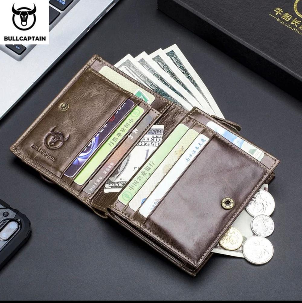 BULLCAPTAIN Men's Wallet Zipper Wallet