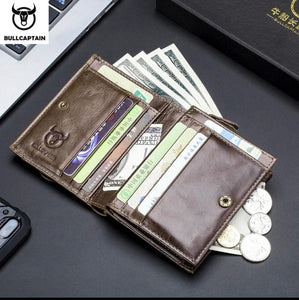 BULLCAPTAIN Men's Wallet Zipper Wallet