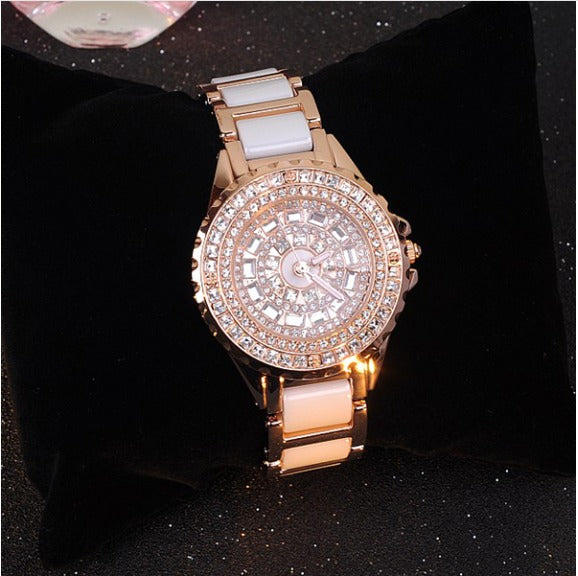 Luxury  Rhinestone Watch Women Gold Watch