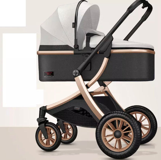 Luxury Baby Pram 3 In 1 European Foldable Pram Baby Pram Stroller - Saadstore