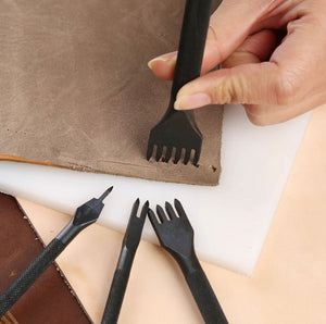 61 pcs Leather Craft Tools Punch Kit Stitching Working Stitching Groover Sewing Set