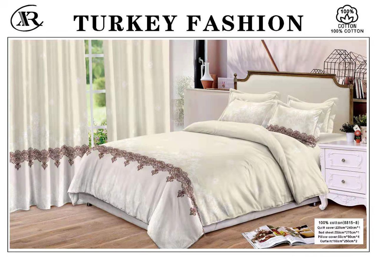 Turkish bedding Duvet Cover Set with Curtain | Turkish Bedsheet