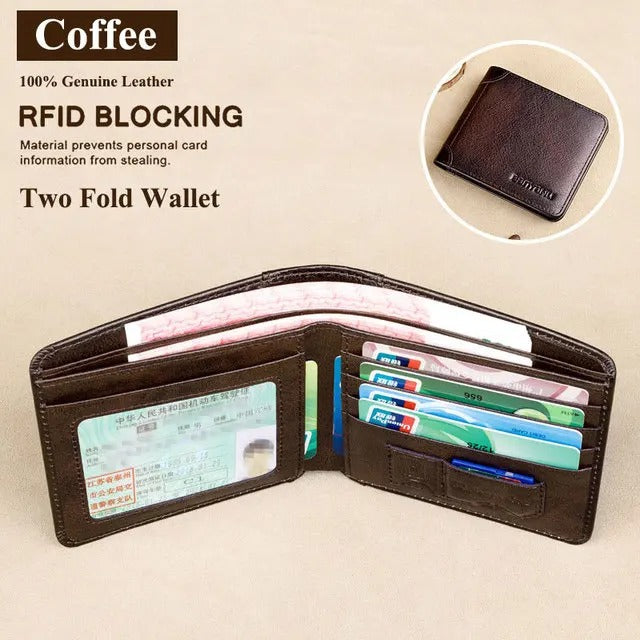 Men's RFID Genuine Leather Durable Vintage Wallet